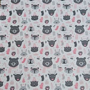 Cute Bear and Paw Print Faux Leather